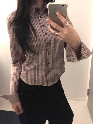 Vintage Pinstripe Short Shirt
