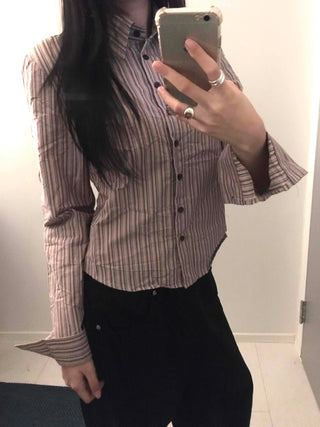 Vintage Pinstripe Short Shirt
