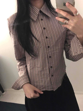Vintage Pinstripe Short Shirt