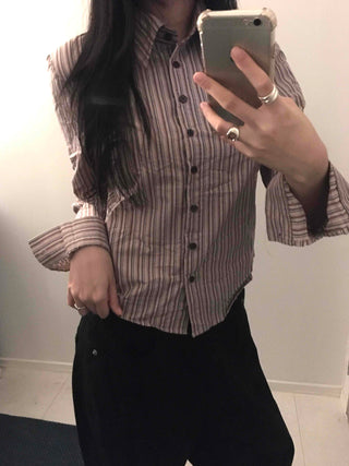 Vintage Pinstripe Short Shirt