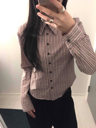 Vintage Pinstripe Short Shirt
