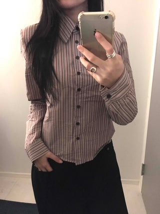 Vintage Pinstripe Short Shirt