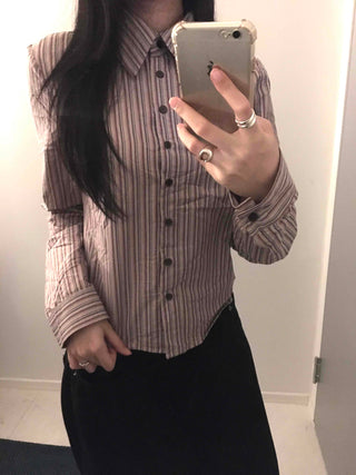 Vintage Pinstripe Short Shirt