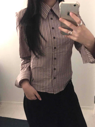 Vintage Pinstripe Short Shirt