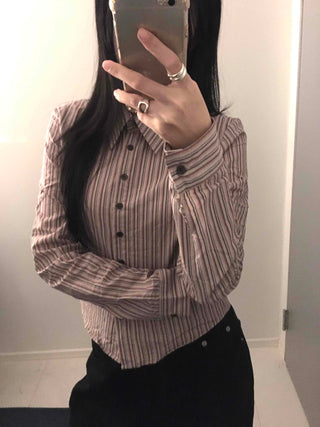 Vintage Pinstripe Short Shirt