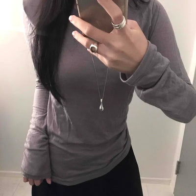 Minimal Basic Slim Fit Long Sleeve Tencel T-shirt