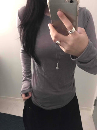 Minimal Basic Slim Fit Long Sleeve Tencel T-shirt