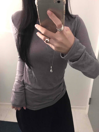 Minimal Basic Slim Fit Long Sleeve Tencel T-shirt