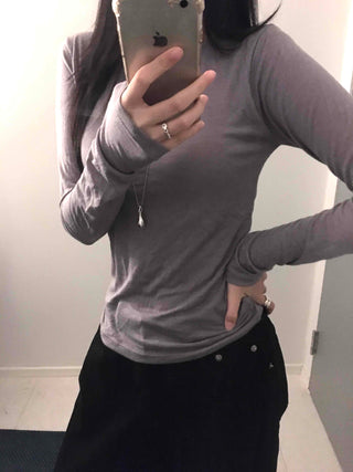 Minimal Basic Slim Fit Long Sleeve Tencel T-shirt