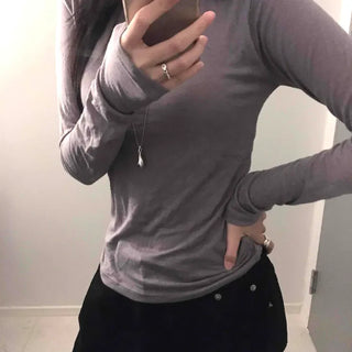 Minimal Basic Slim Fit Long Sleeve Tencel T-shirt
