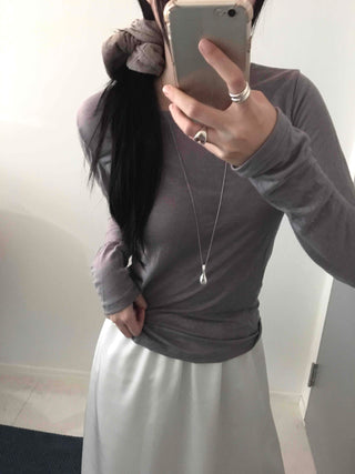 Minimal Basic Slim Fit Long Sleeve Tencel T-shirt