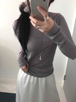 Minimal Basic Slim Fit Long Sleeve Tencel T-shirt