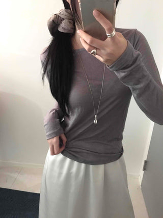 Minimal Basic Slim Fit Long Sleeve Tencel T-shirt