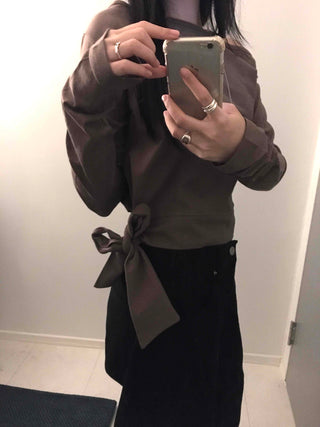 Soft Side Strap Off-Shoulder Long Sleeve Tee