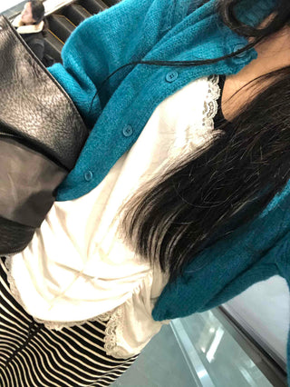 Soft Knit Balloon Sleeve Crop Button Cardigan