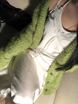 Fluffy Fuzzy Drop Shoulder Short Cardigan