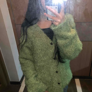 Fluffy Fuzzy Drop Shoulder Short Cardigan