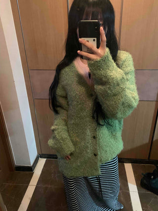 Fluffy Fuzzy Drop Shoulder Short Cardigan