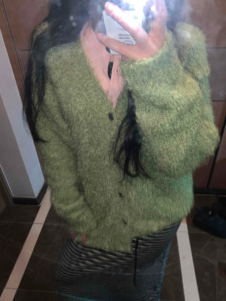 Fluffy Fuzzy Drop Shoulder Short Cardigan