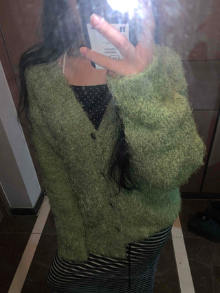 Fluffy Fuzzy Drop Shoulder Short Cardigan