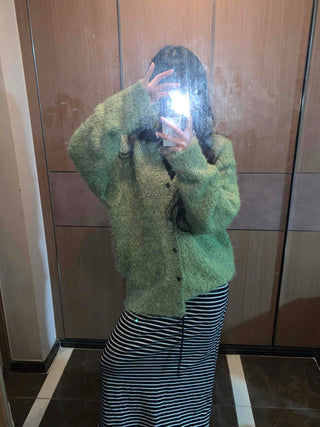 Fluffy Fuzzy Drop Shoulder Short Cardigan