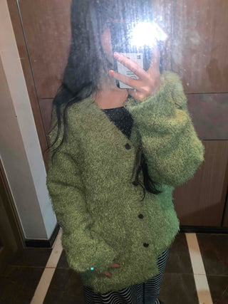 Fluffy Fuzzy Drop Shoulder Short Cardigan