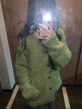 Fluffy Fuzzy Drop Shoulder Short Cardigan