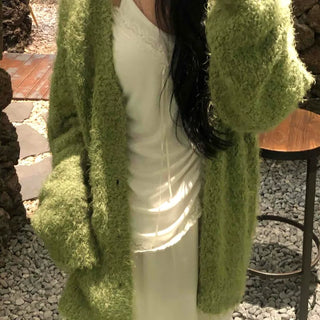 Fluffy Fuzzy Drop Shoulder Short Cardigan