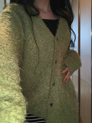Fluffy Fuzzy Drop Shoulder Short Cardigan