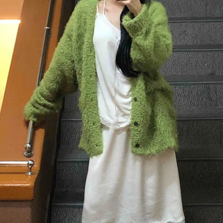 Fluffy Fuzzy Drop Shoulder Short Cardigan