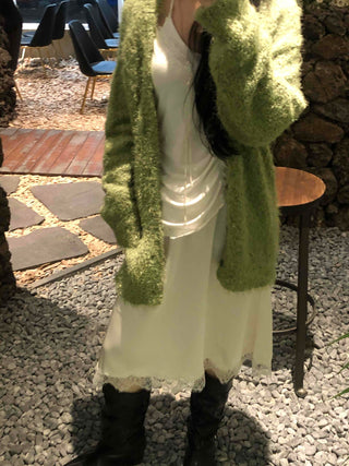 Fluffy Fuzzy Drop Shoulder Short Cardigan