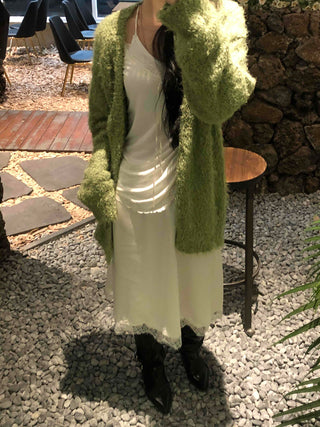 Fluffy Fuzzy Drop Shoulder Short Cardigan