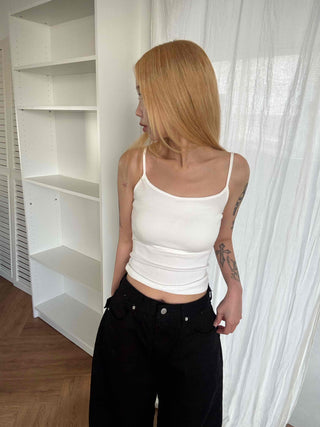 Basic Slim Fit Square Neck Ribbed Top