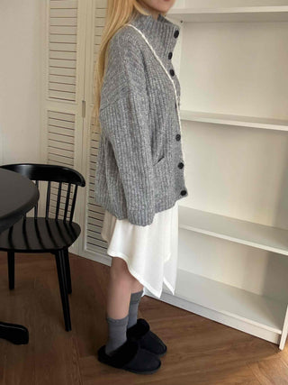 Asymmetrical Hem High-Waisted Flare Midi Skirt