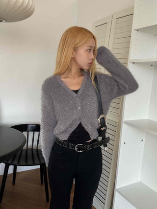 Daily Mohair Slim Fit V-Neck Button Cardigan