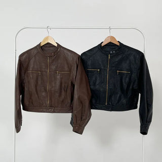 Eder Bike Crop Leather Jacket