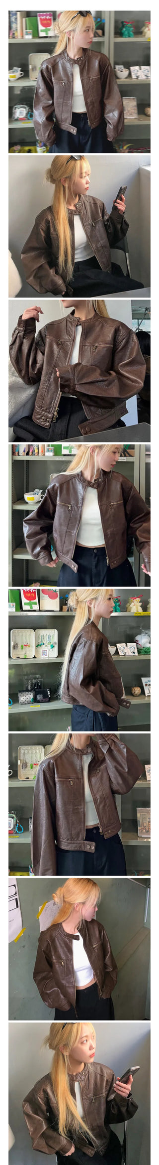 Eder Bike Crop Leather Jacket