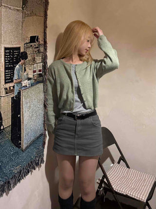 Soft Round Neck Loose Fit Basic Cardigan