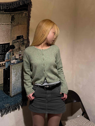 Soft Round Neck Loose Fit Basic Cardigan