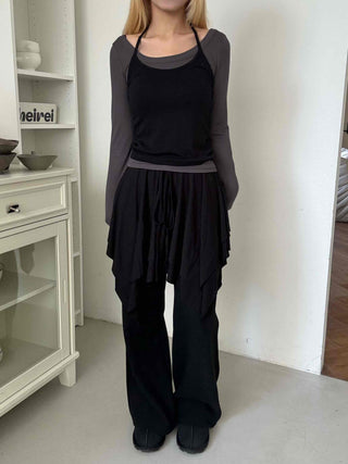 Asymmetrical Handkerchief Elastic Waist Midi Skirt
