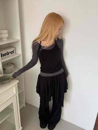 Asymmetrical Handkerchief Elastic Waist Midi Skirt