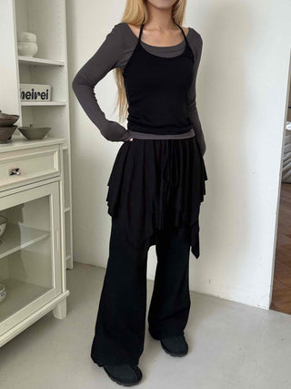 Asymmetrical Handkerchief Elastic Waist Midi Skirt