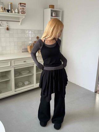 Asymmetrical Handkerchief Elastic Waist Midi Skirt