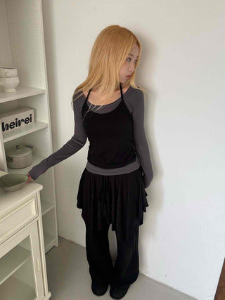 Asymmetrical Handkerchief Elastic Waist Midi Skirt