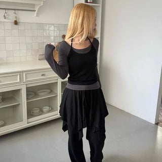 Asymmetrical Handkerchief Elastic Waist Midi Skirt