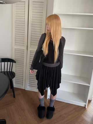 Asymmetrical Handkerchief Elastic Waist Midi Skirt