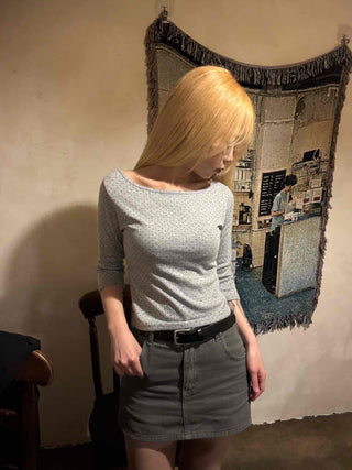 Basic Cotton Denim Mini Skirt
