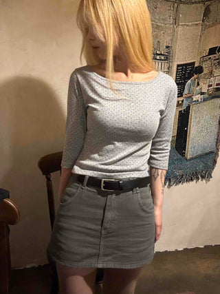 Basic Cotton Denim Mini Skirt
