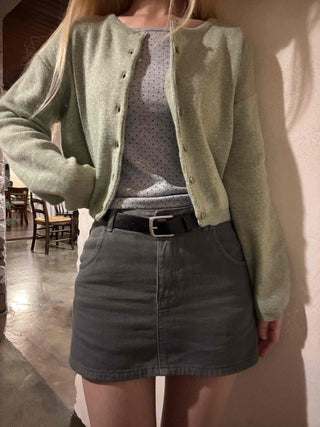 Basic Cotton Denim Mini Skirt