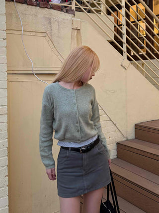 Basic Cotton Denim Mini Skirt